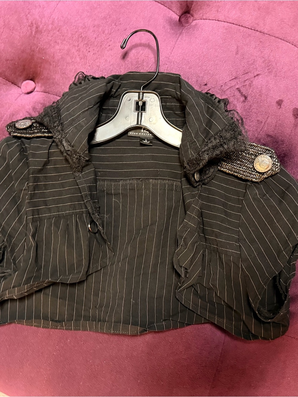 Byer California Black Cropped Victorian Vintage Steampunk Costume Blazer
